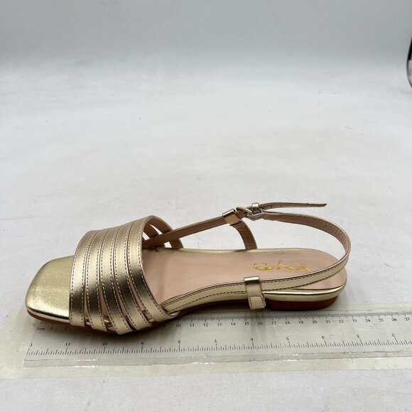 XYD Gold Open Toe Slingback Sandals Wedding Dance Casual Dress Shoes - Picture 1 of 7